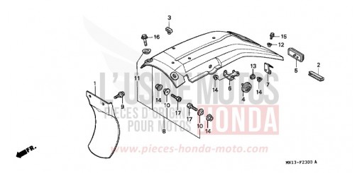 KOTFLUEGEL, HINTEN XR600RW de 1998